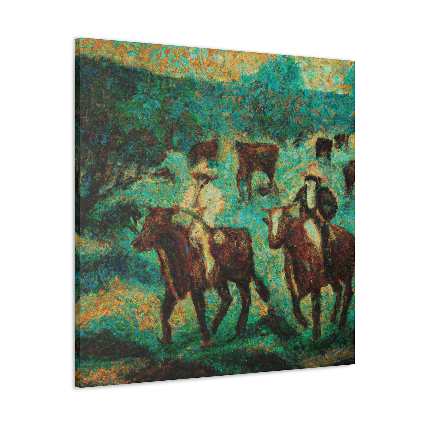 "Herd of Cattle Drive" - Canvas