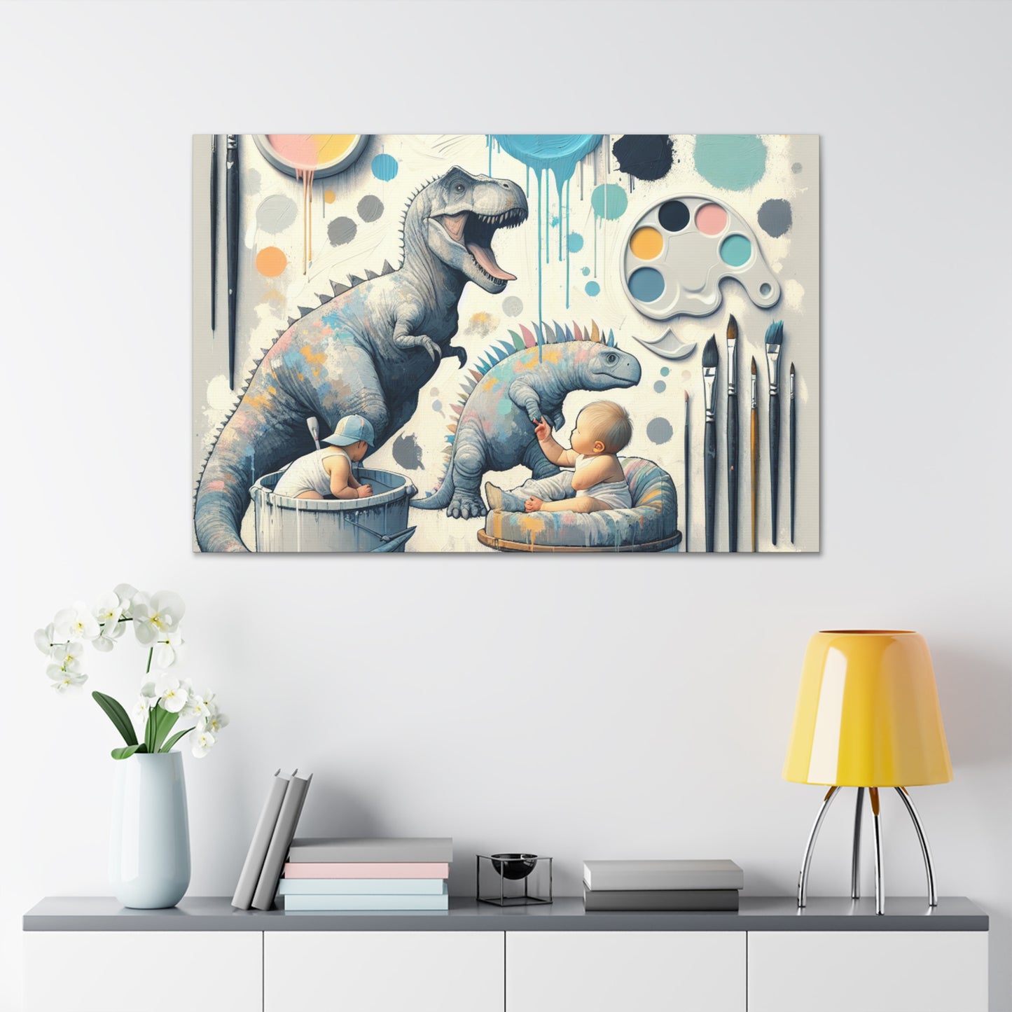 Whimsical Prehistoric Palette - Canvas