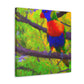 "Rainbow Lorikeets in Bloom" - Canvas