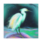 "Winter Egret Snowscape" - Canvas