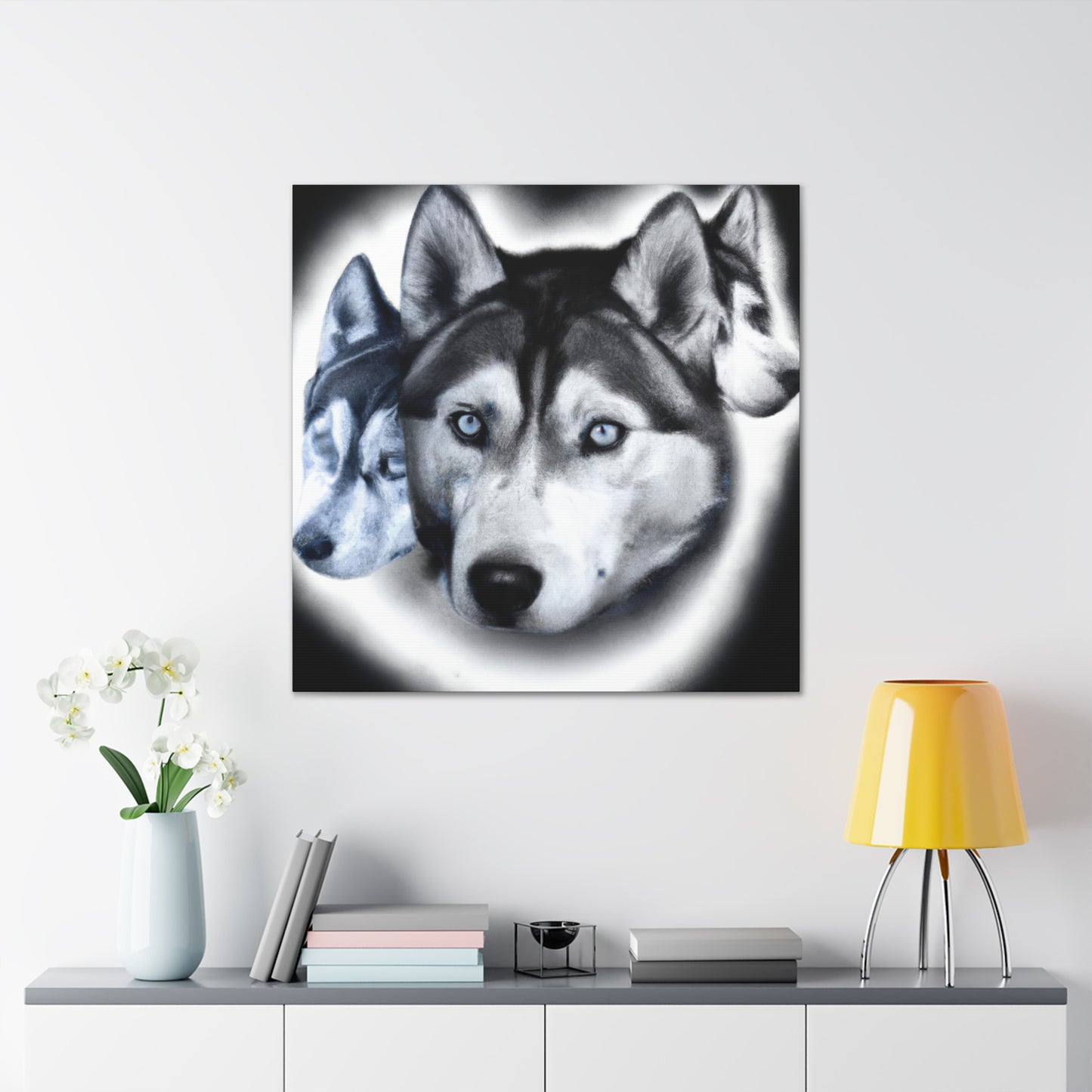 "Siberian Husky Reflection" - Canvas