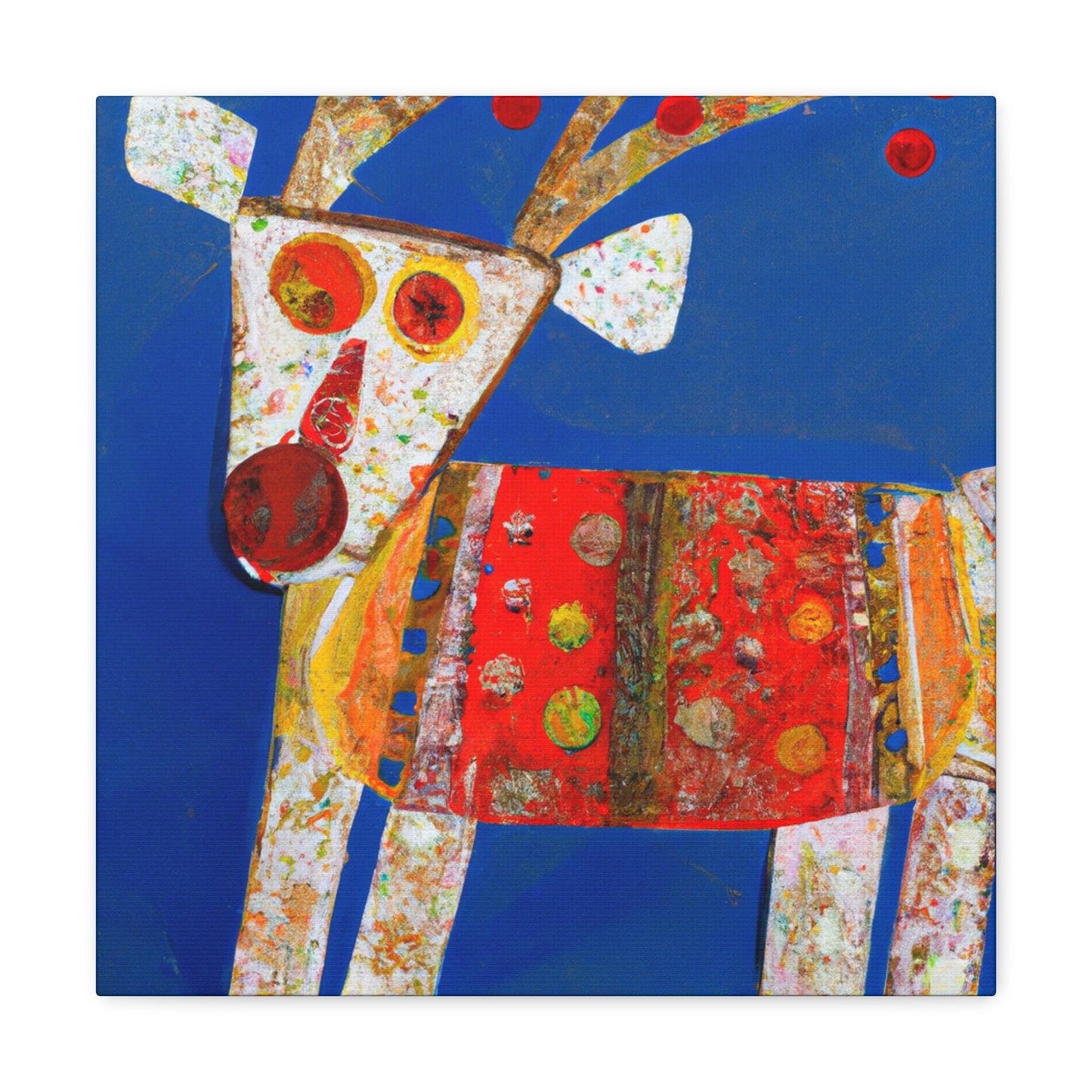 Reindeer in Winter Scene - Canvas