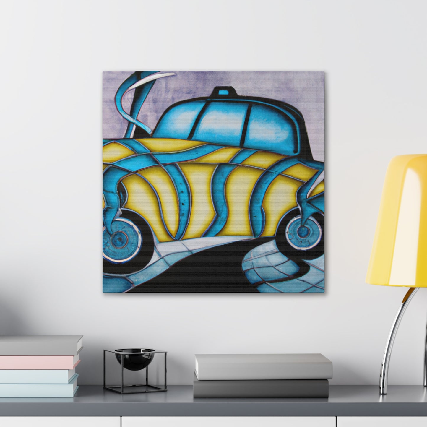 "Taxi at Midnight Glow" - Canvas