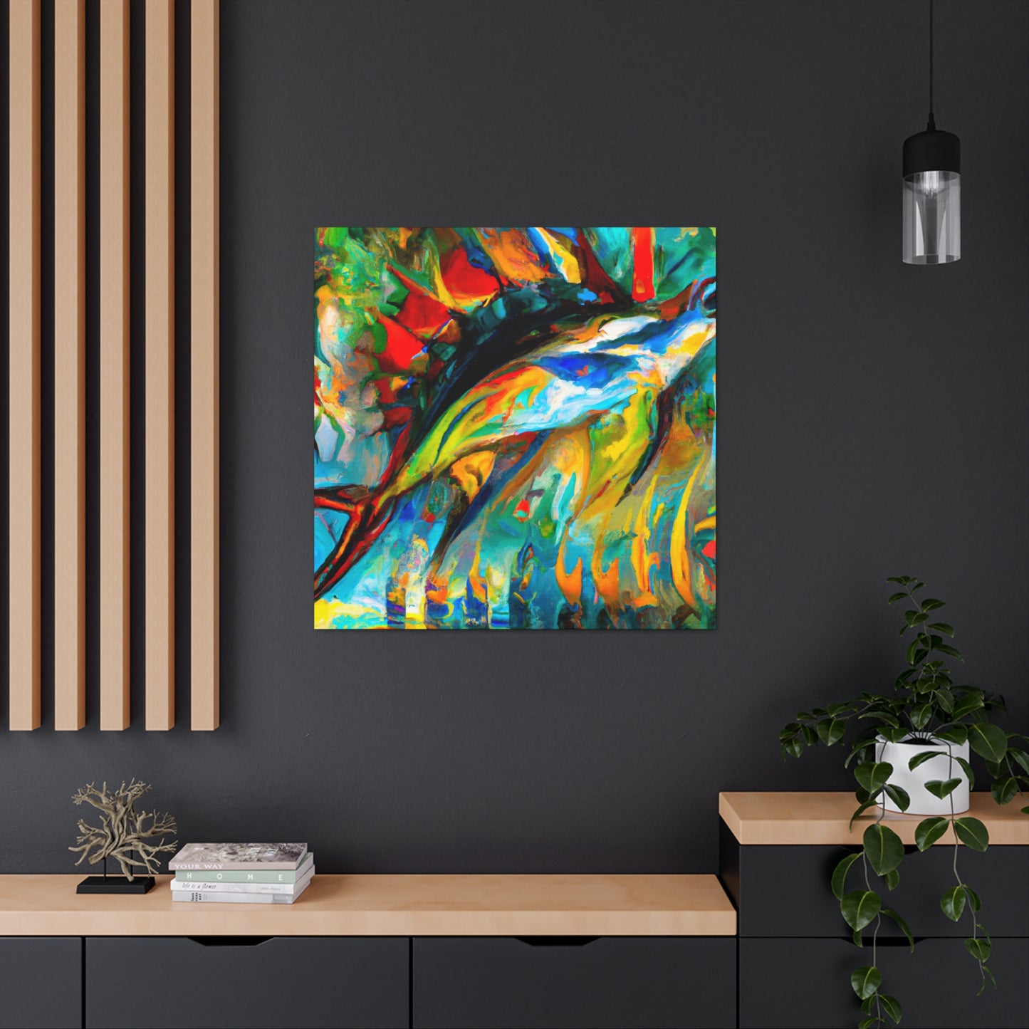 "Sailfish Under the Waves" - Canvas