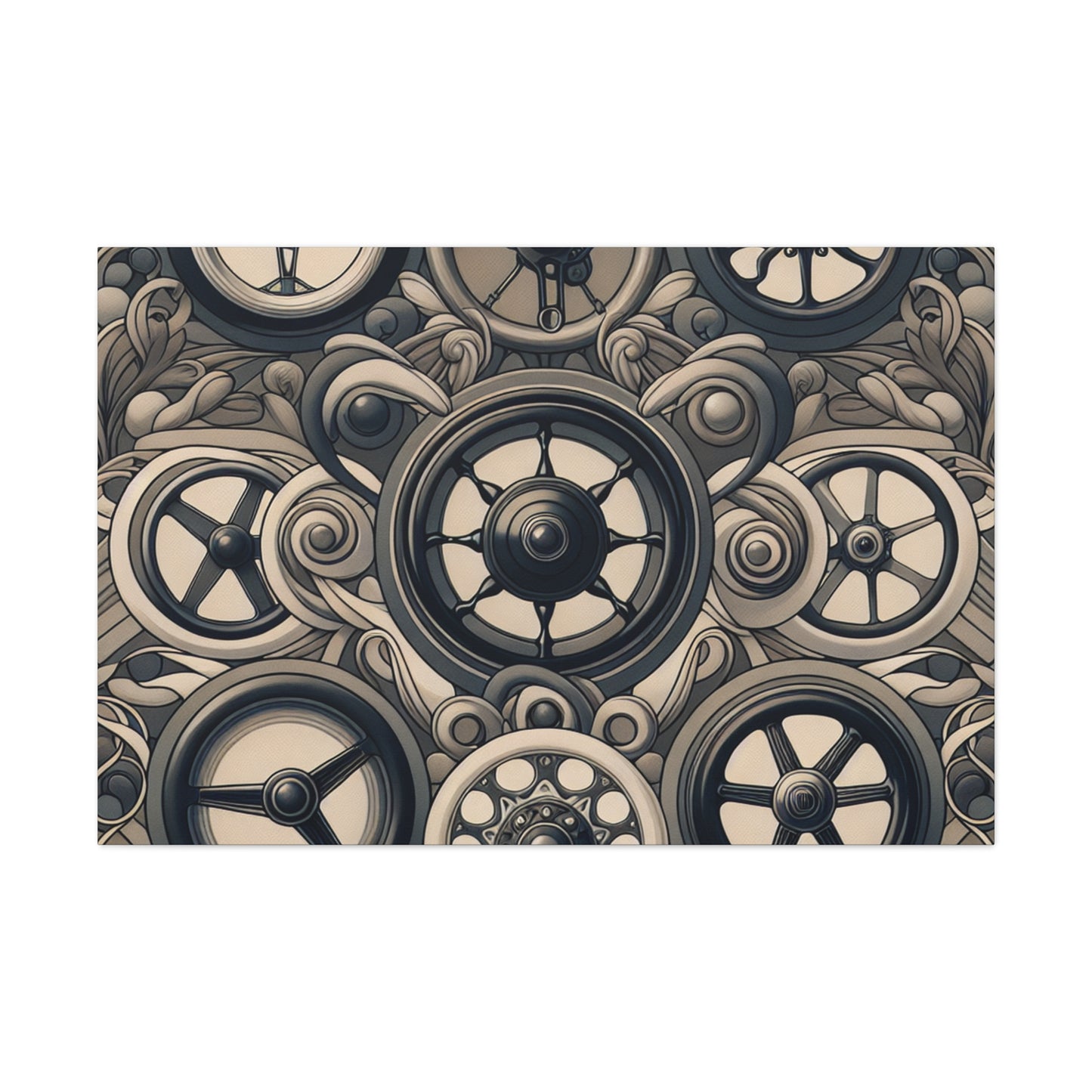 "Wheeling Elegance: Art Nouveau" - Canvas