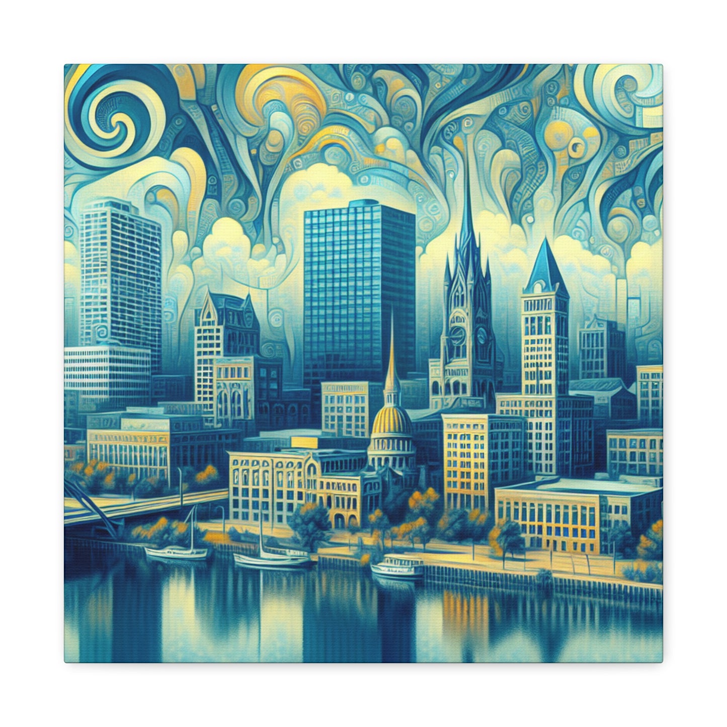 "Enigmatic Metropolis Unveiled" - Canvas