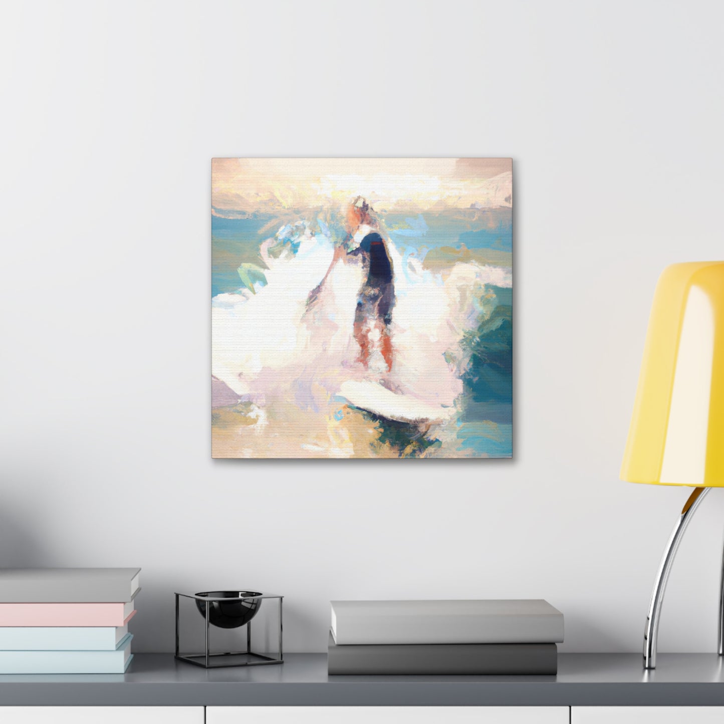 Surfers on Sunset Beach - Canvas