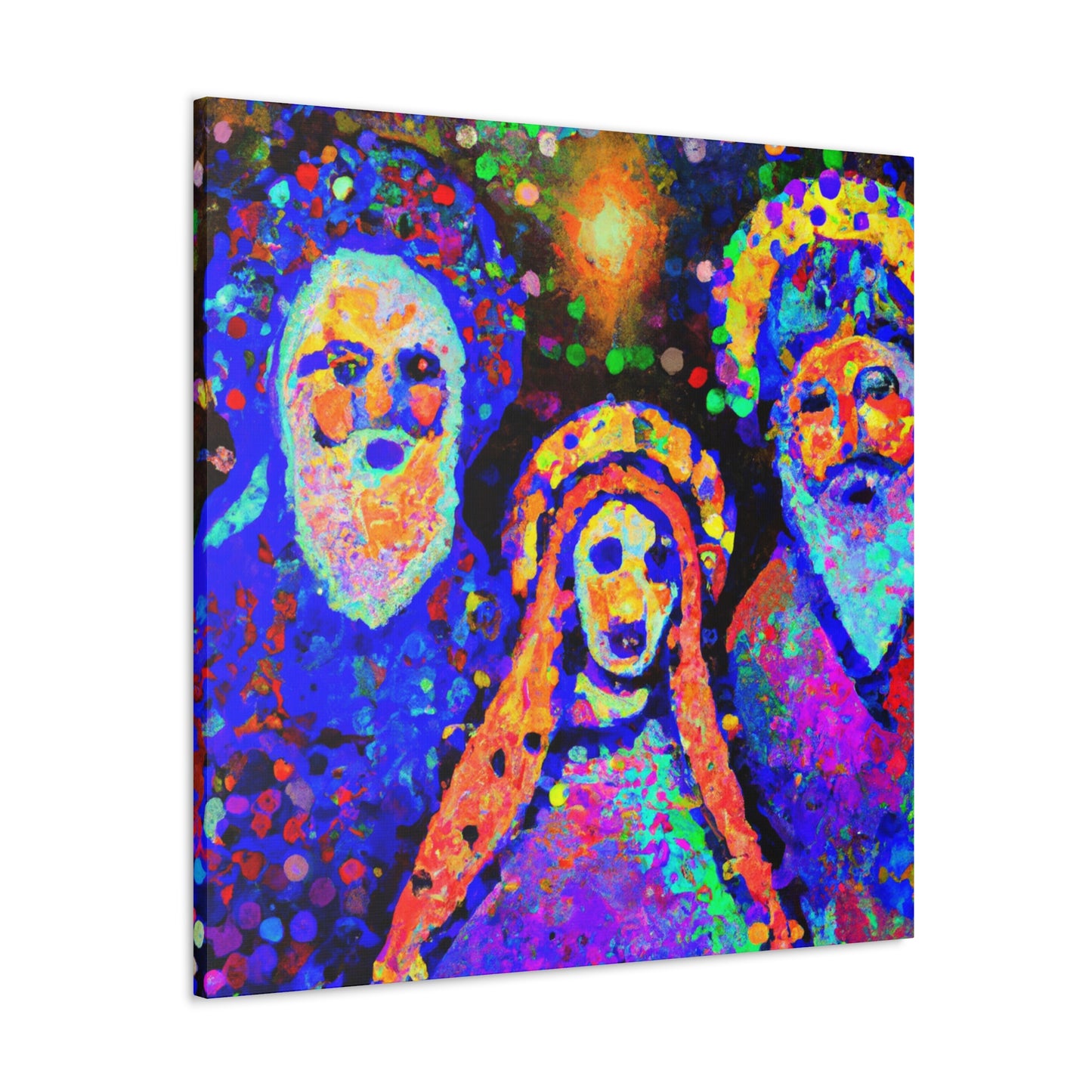 Three Wisemen Pointillism - Canvas