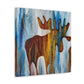 "Elk in Serene Reflection" - Canvas