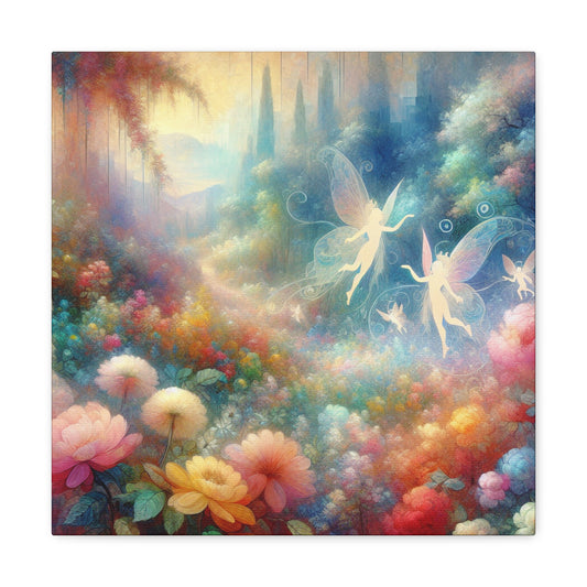 Whimsical Blooms Amidst Secrets - Canvas