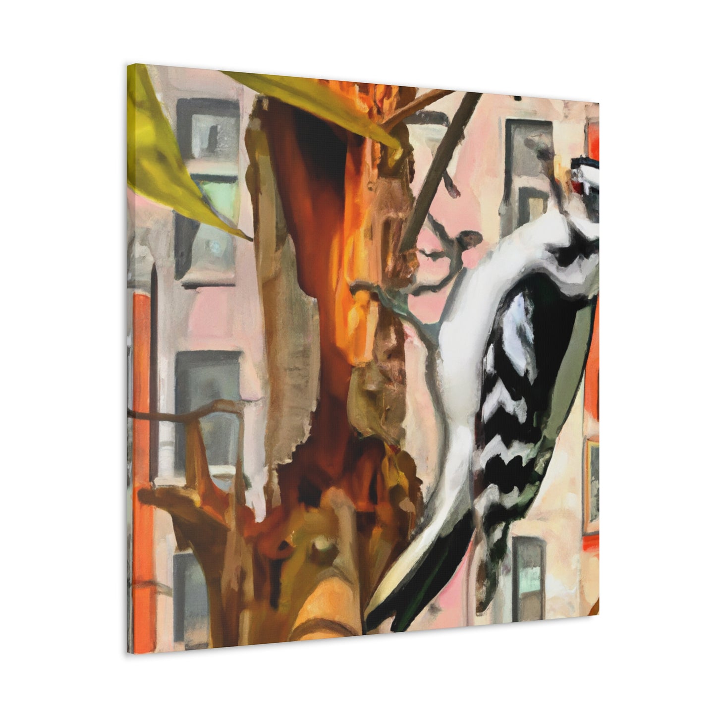 "Downy Woodpecker Dreaming" - Canvas