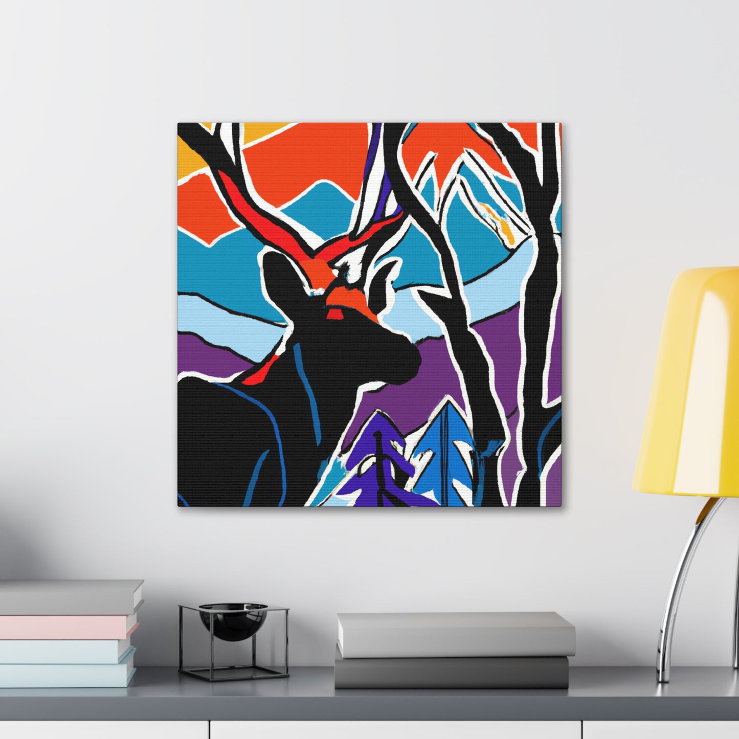 Deer Amidst Pop Art - Canvas