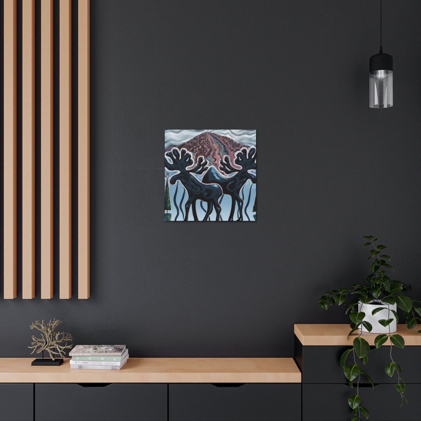 Moose in Mystic Moonlight - Canvas