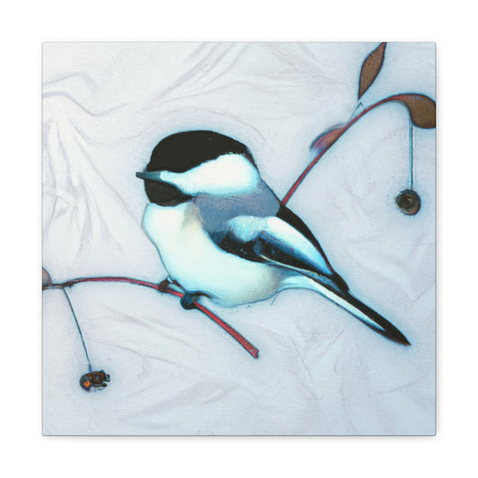 "Chickadee in Art Nouveau" - Canvas