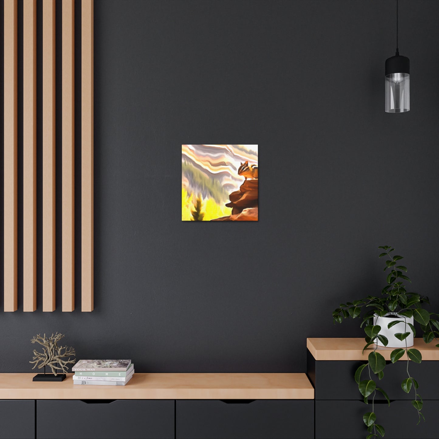 Chipmunk's Gathering Beauty - Canvas