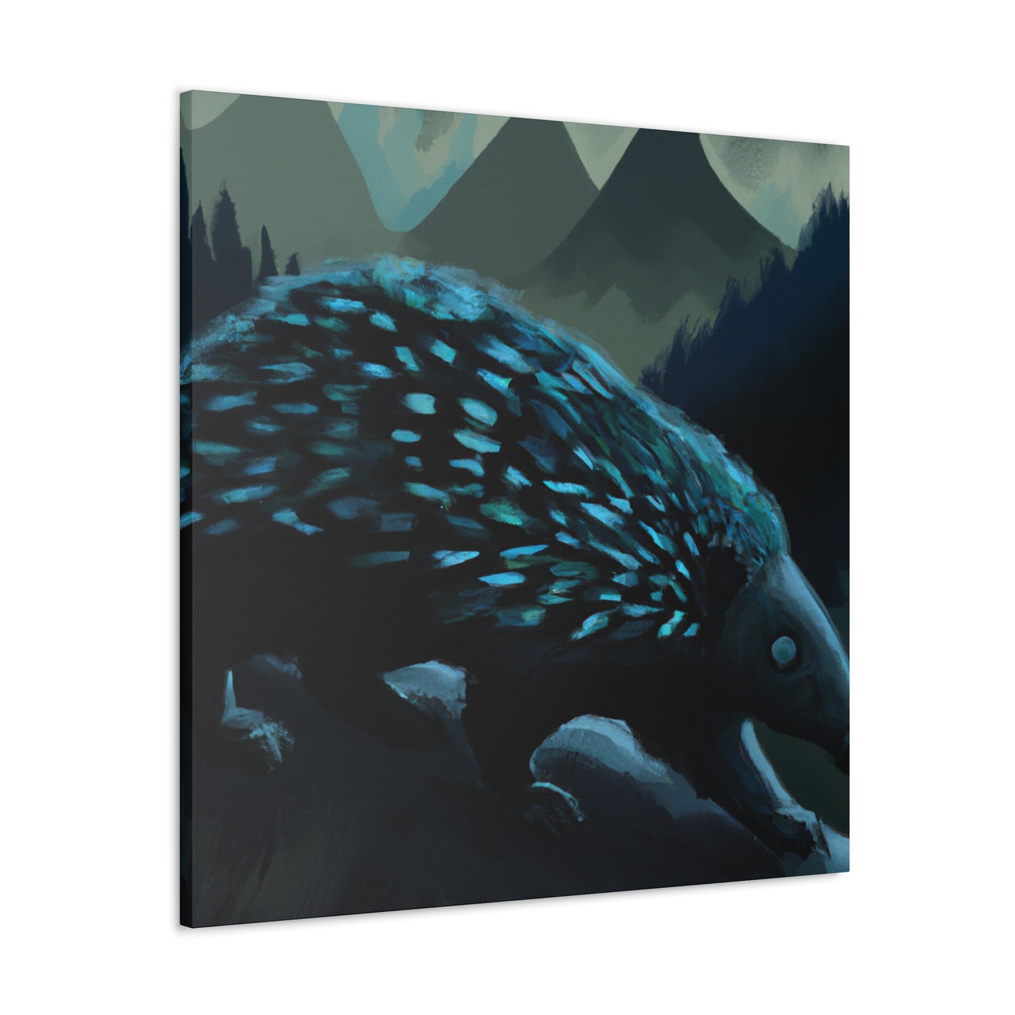 Porcupine in Moonlight. - Canvas