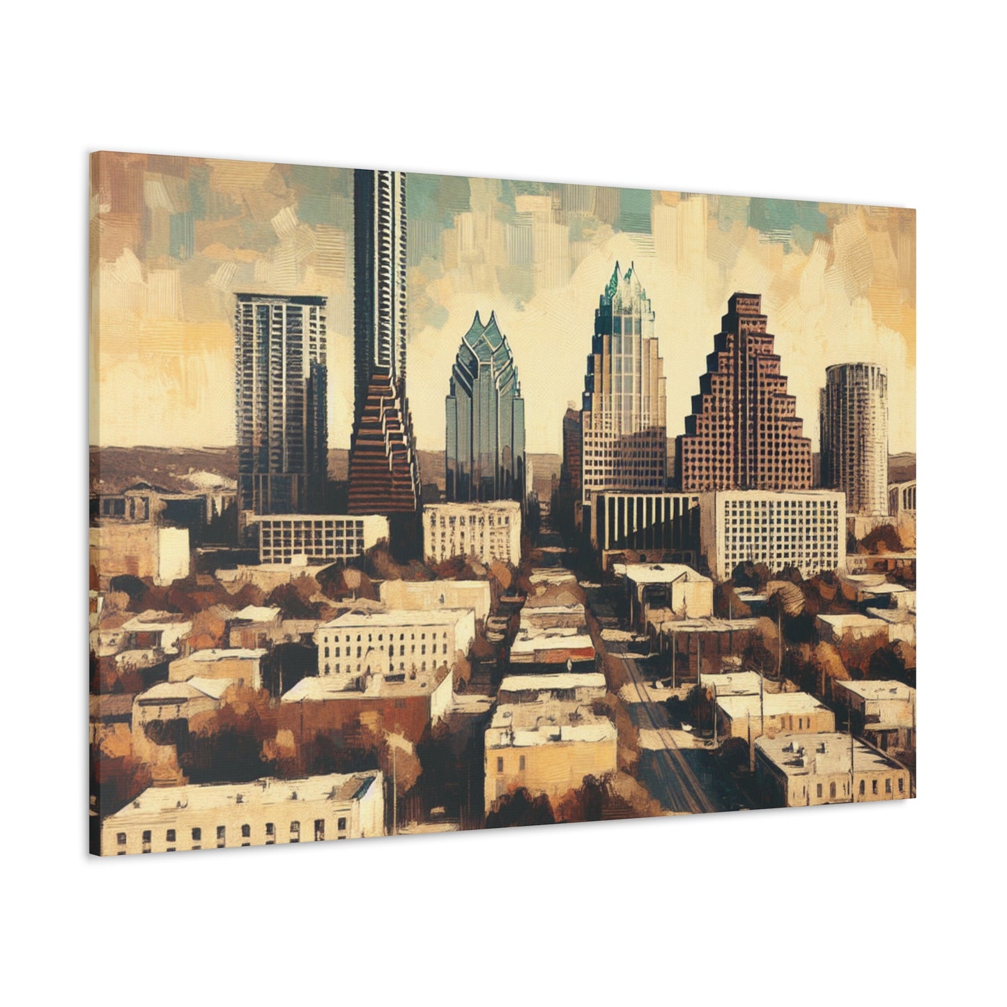 "Vibrant Texan Metropolis" - Canvas