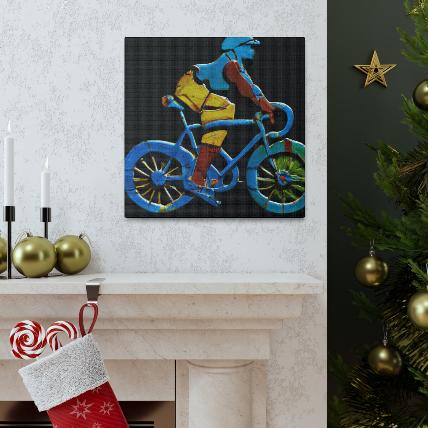 "Bicyclist in Motion" - Canvas