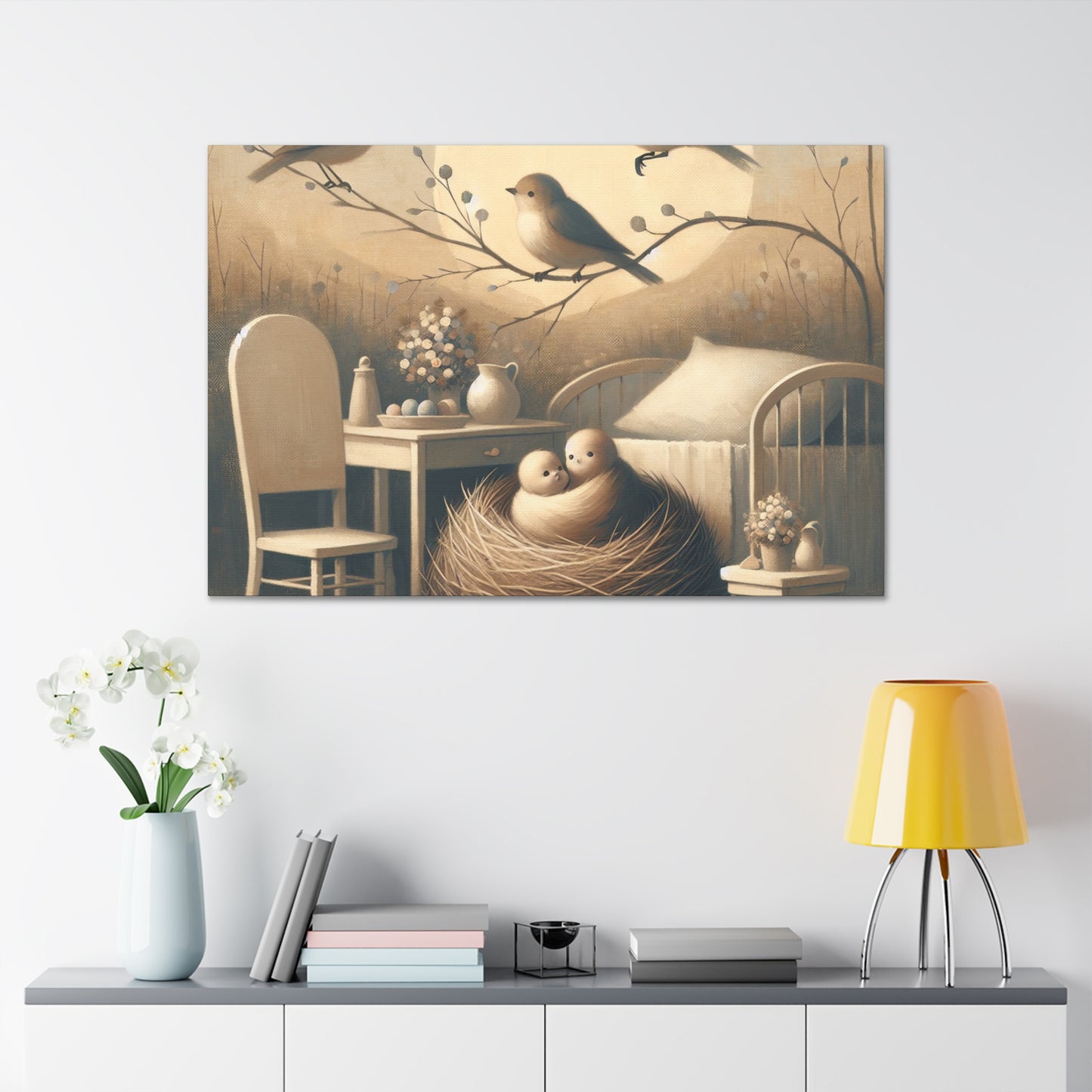 "Feathers' Whimsical Abode" - Canvas