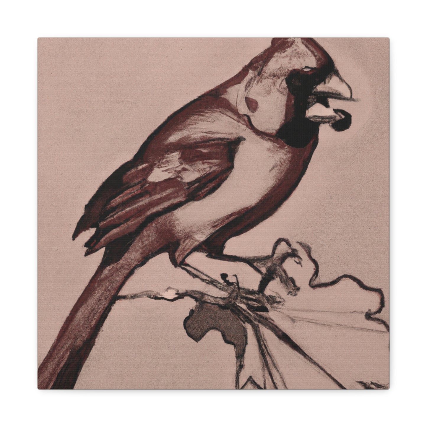 "Cardinal in the Garden" - Canvas