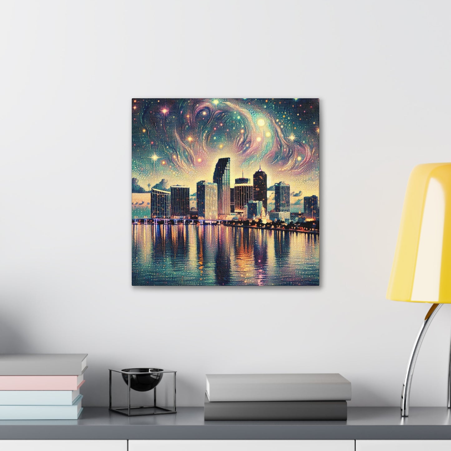 "Aqua Sunsets Bloom" - Canvas