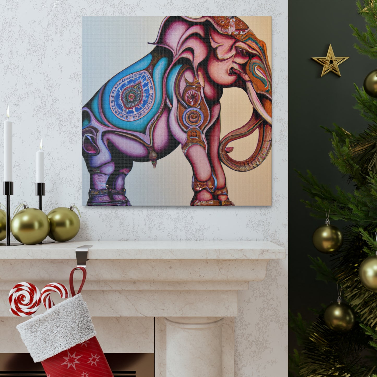 "Elephant in Moonlight Dreaming" - Canvas