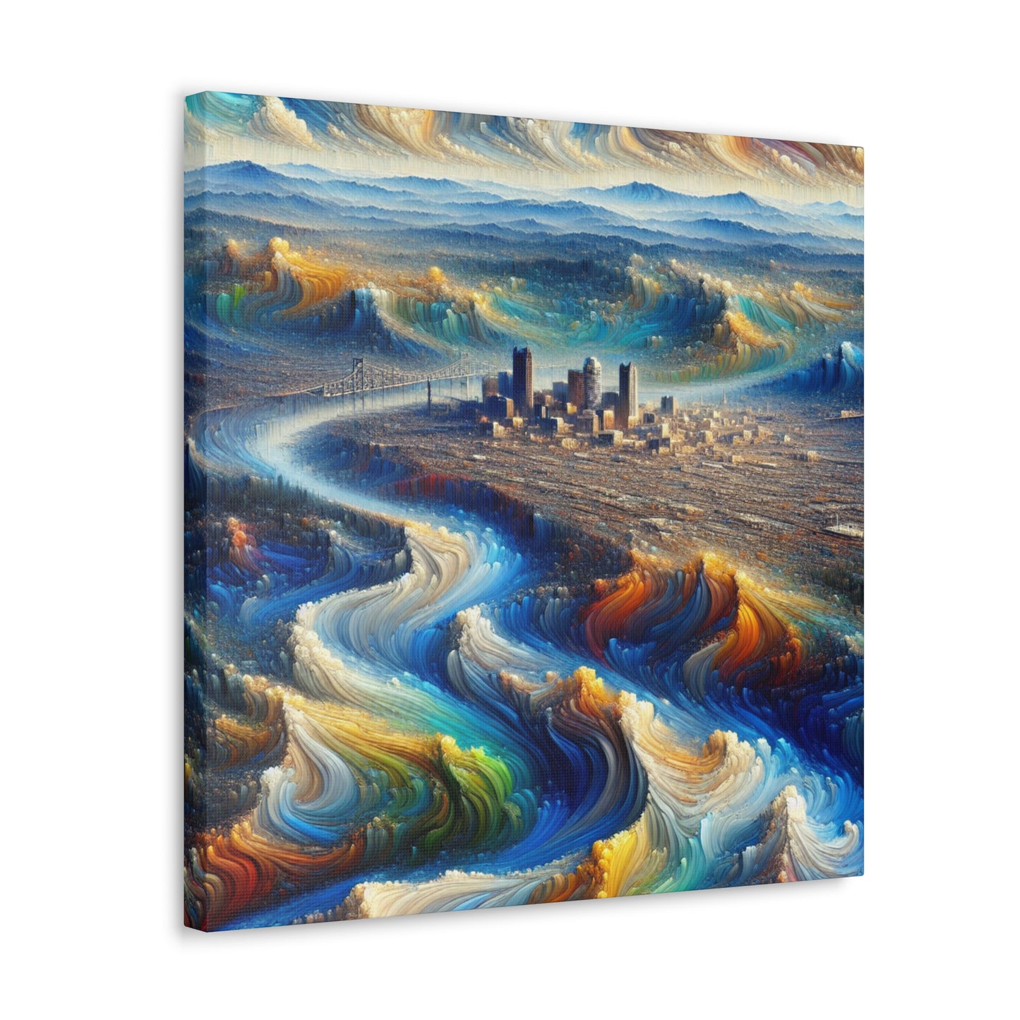 Golden River Shimmer - Canvas