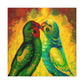 Lovebirds in Bloom - Canvas