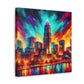 "Urban Serenade: Golden Echo" - Canvas