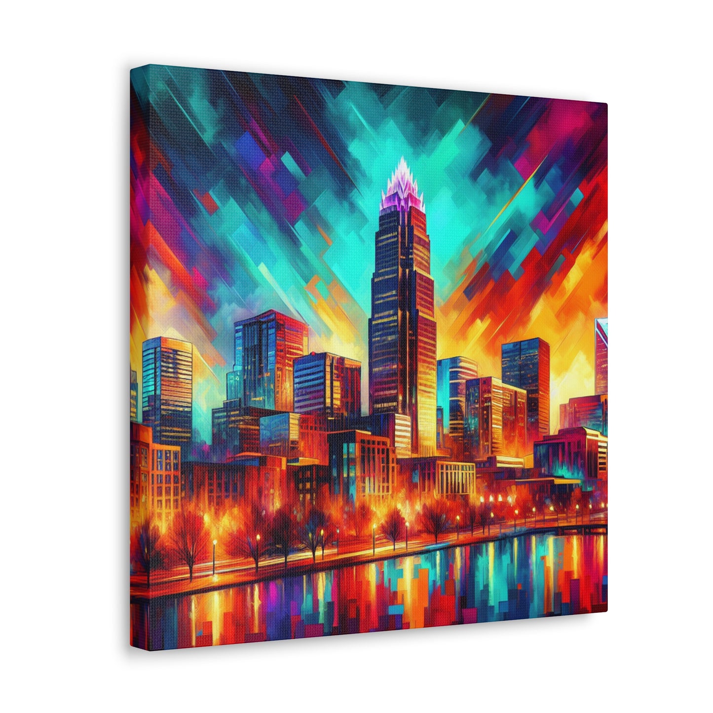 "Urban Serenade: Golden Echo" - Canvas