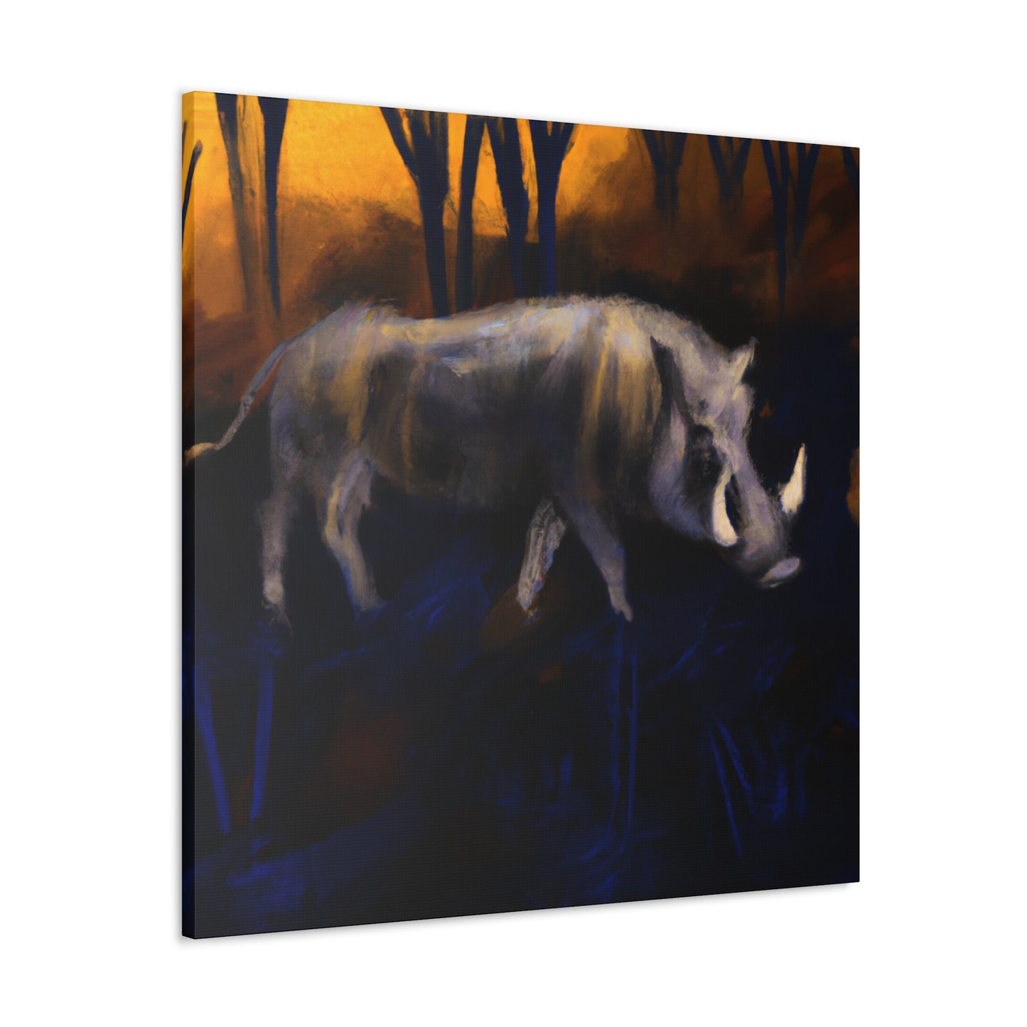 "Warthog in Moonlight" - Canvas