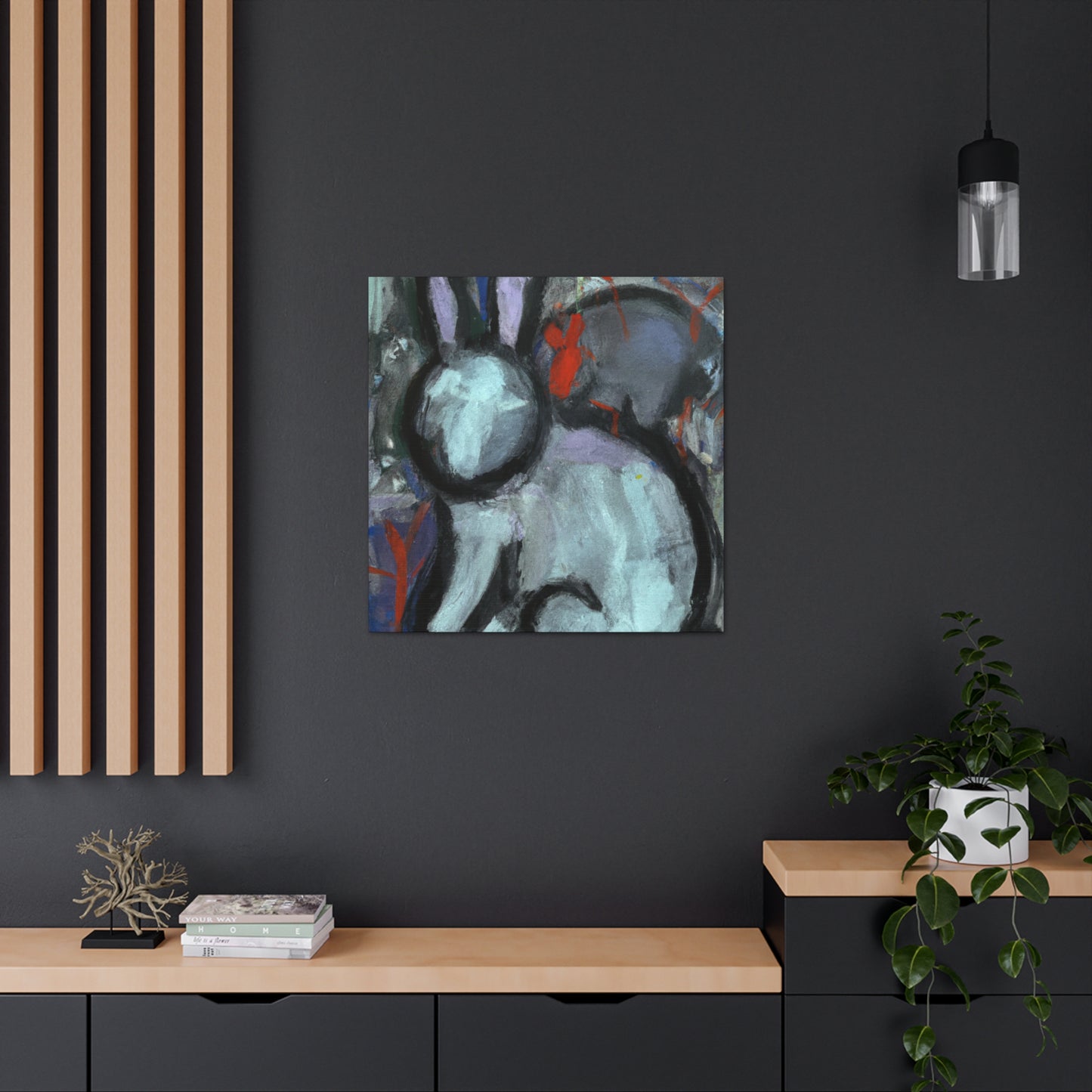 Rabbit in Bold Colors - Canvas