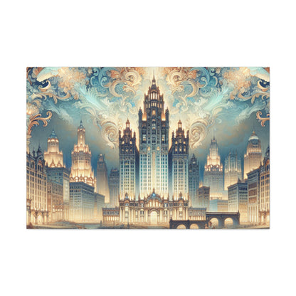 "Gilded Motor City Elegance" - Canvas