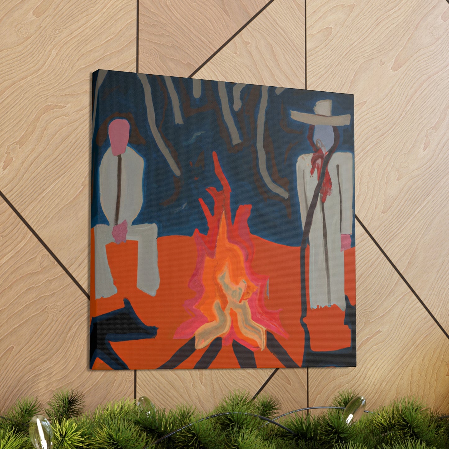 Campfire at Nightfall - Canvas