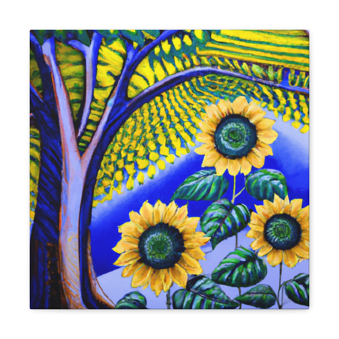 "Sunflower Ablaze in Gold" - Canvas