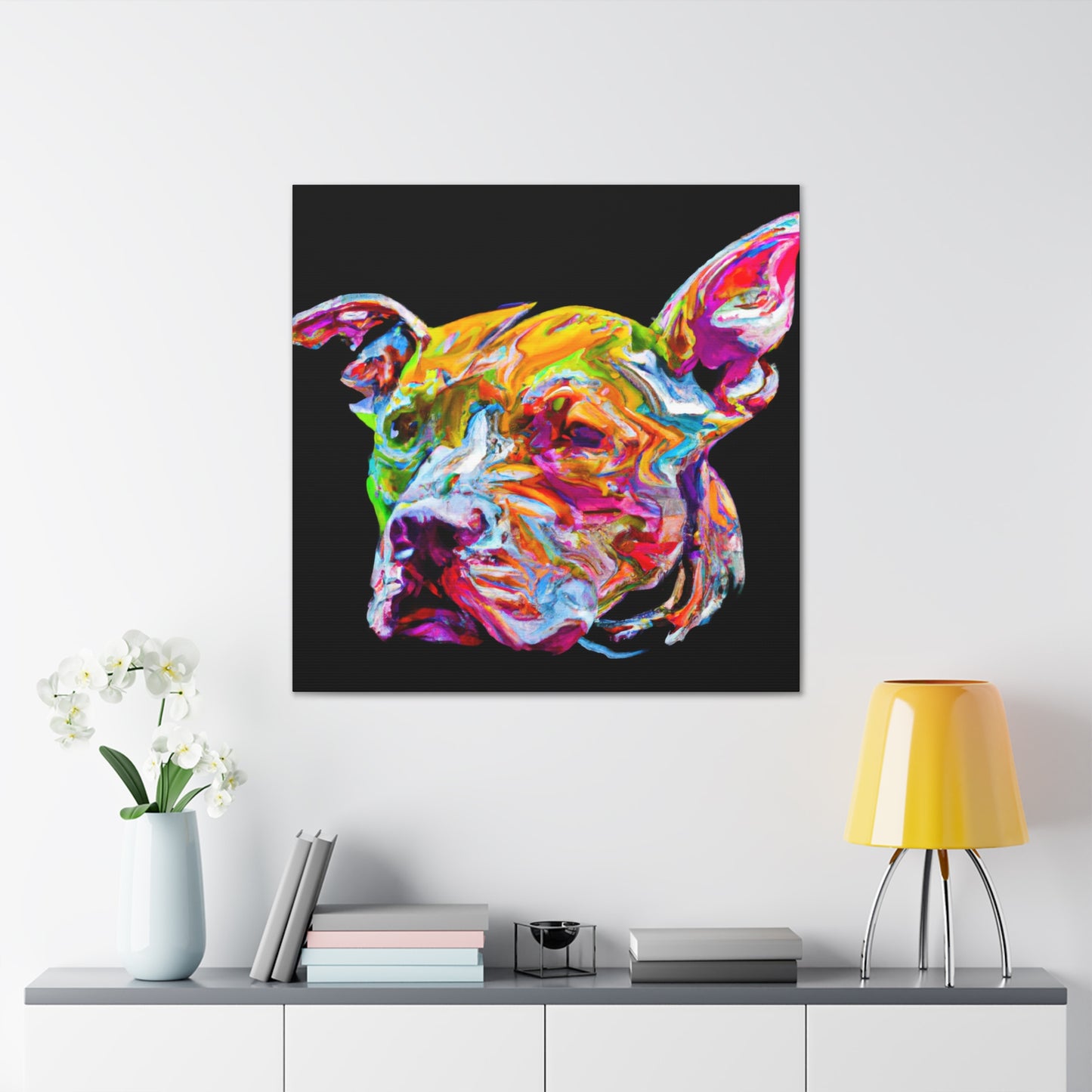 "Watchful Pitbull Study". - Canvas