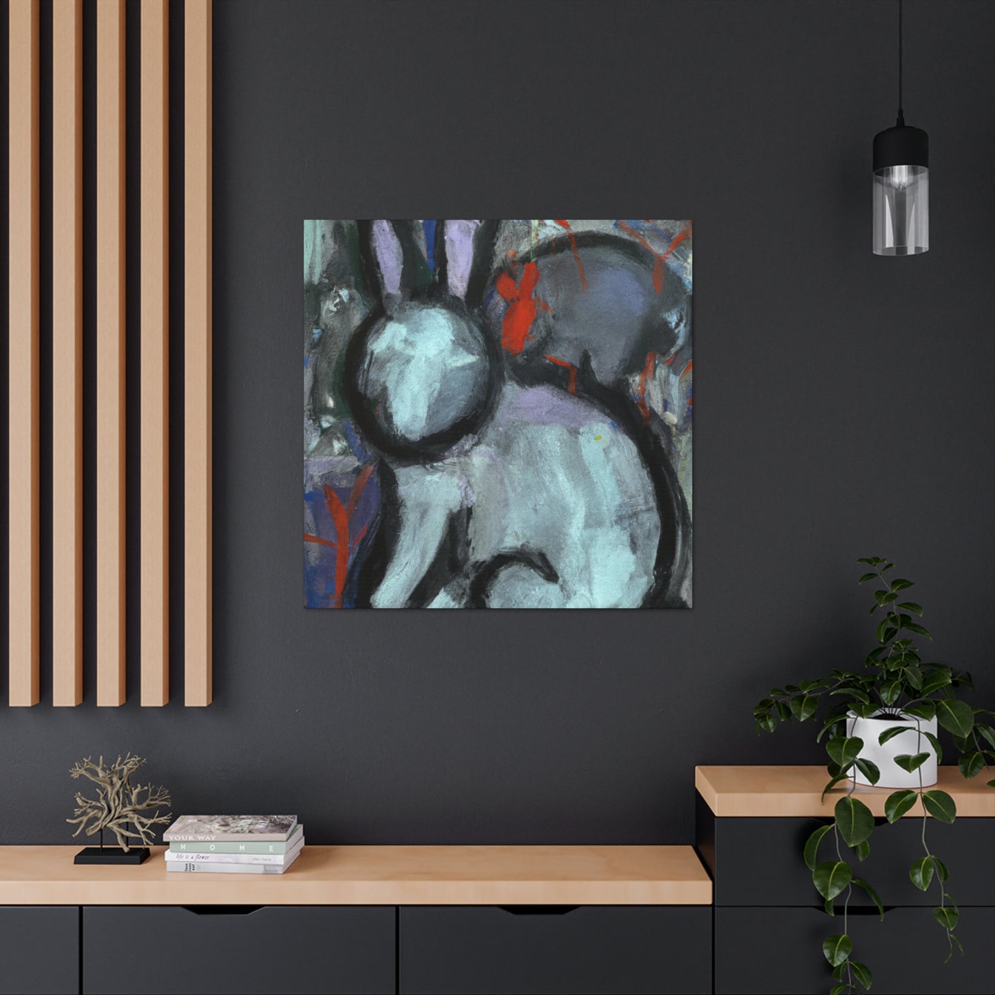 Rabbit in Bold Colors - Canvas