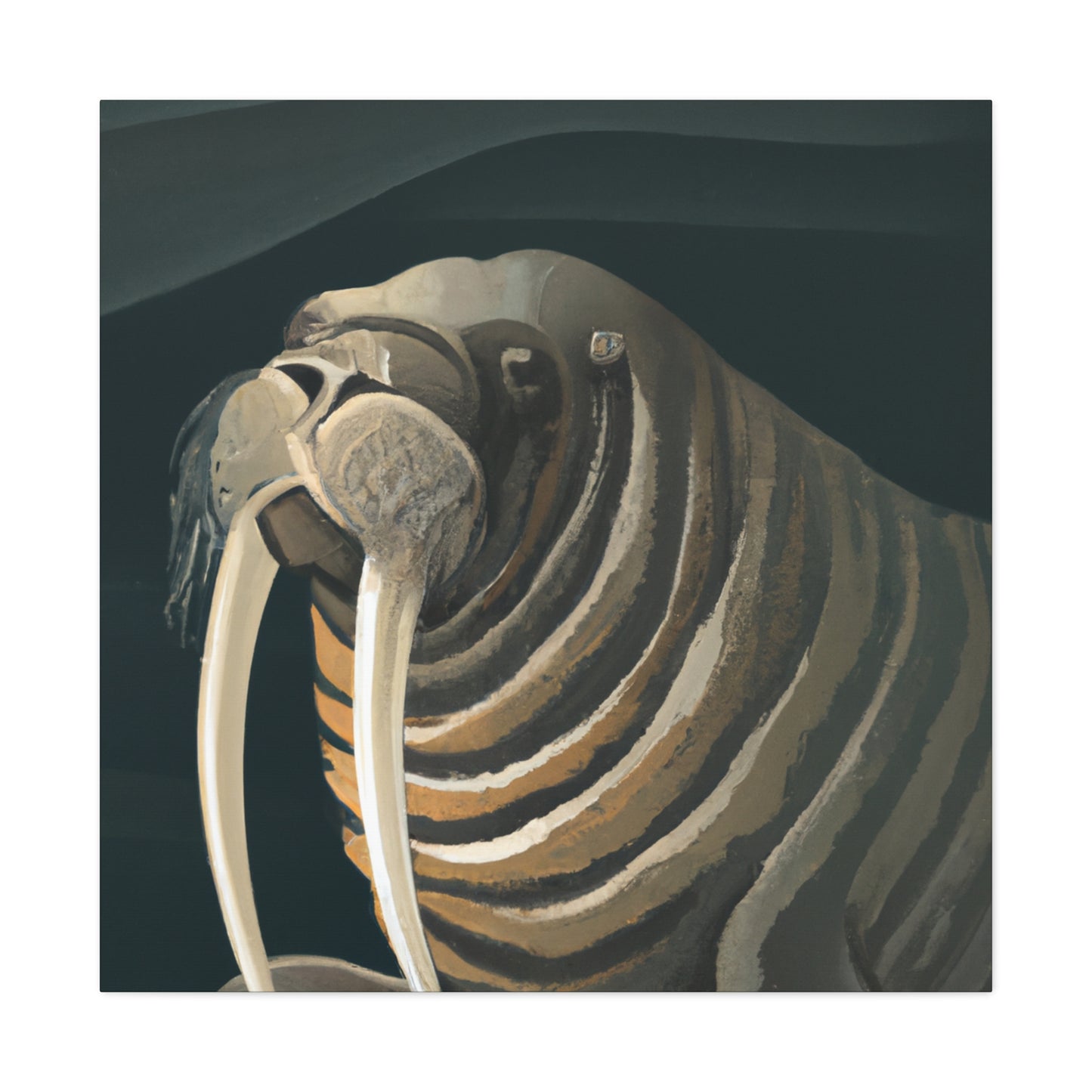 "Walrus in Moonlight Pose" - Canvas