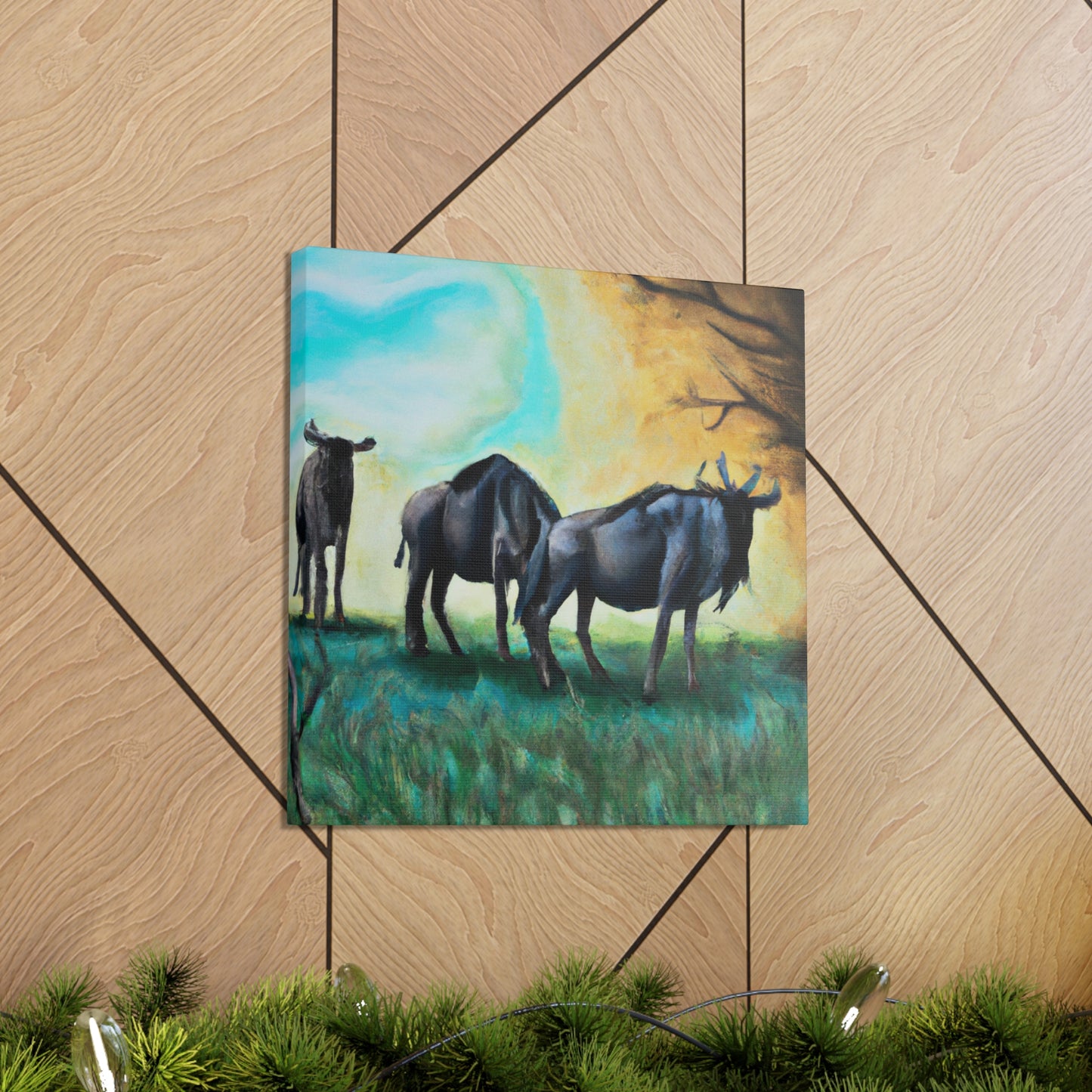 Wildebeest on Wildland - Canvas