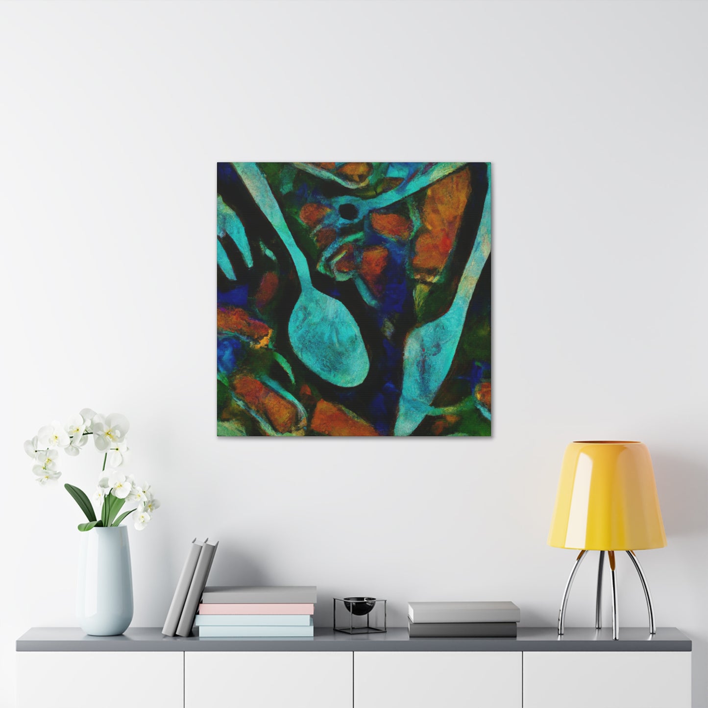 Silverware Symphony Abstract - Canvas