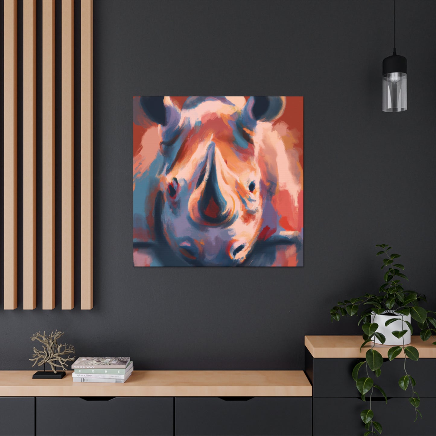 "Rhinoceros Majesty Dazzling" - Canvas