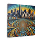 Golden City Silhouette - Canvas