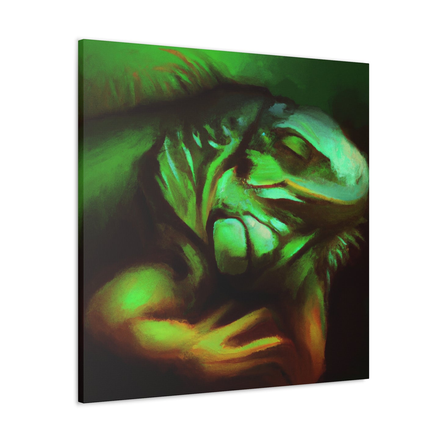 "Green Iguana Reflection" - Canvas