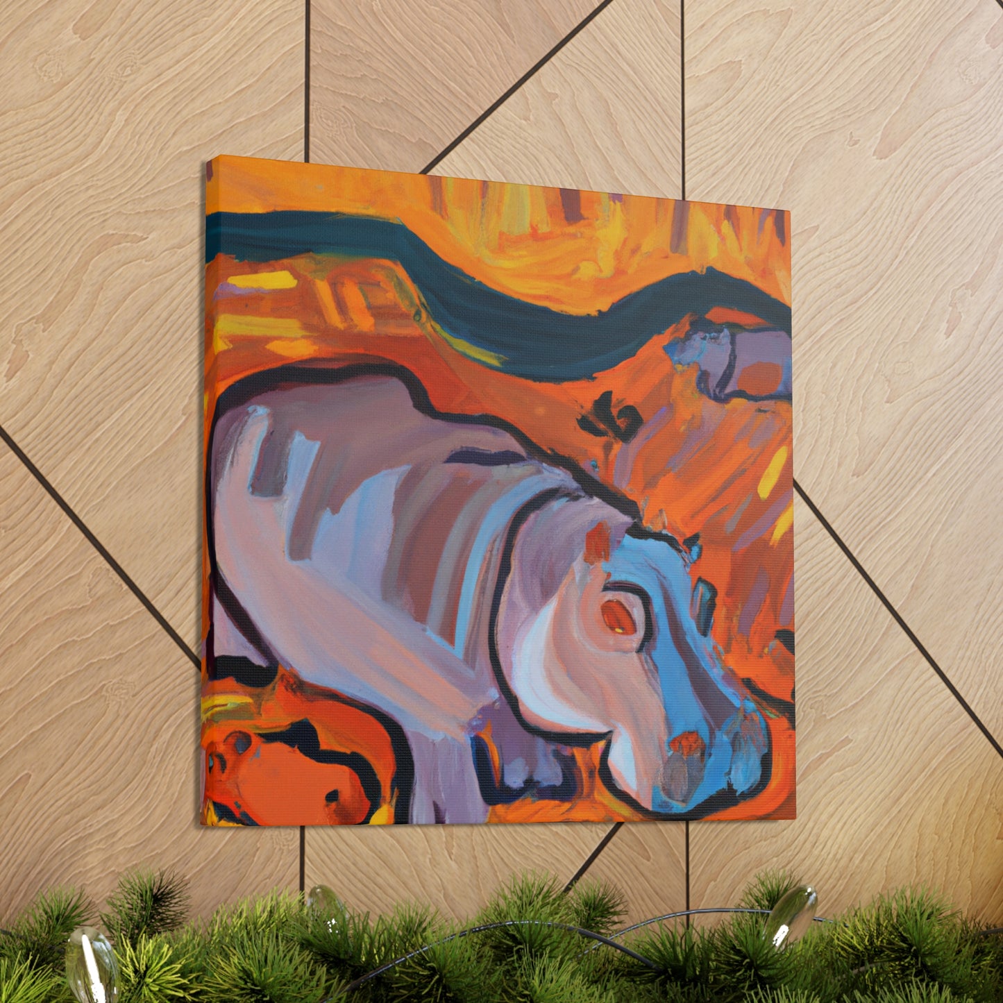 "Hippo in the Wild" - Canvas