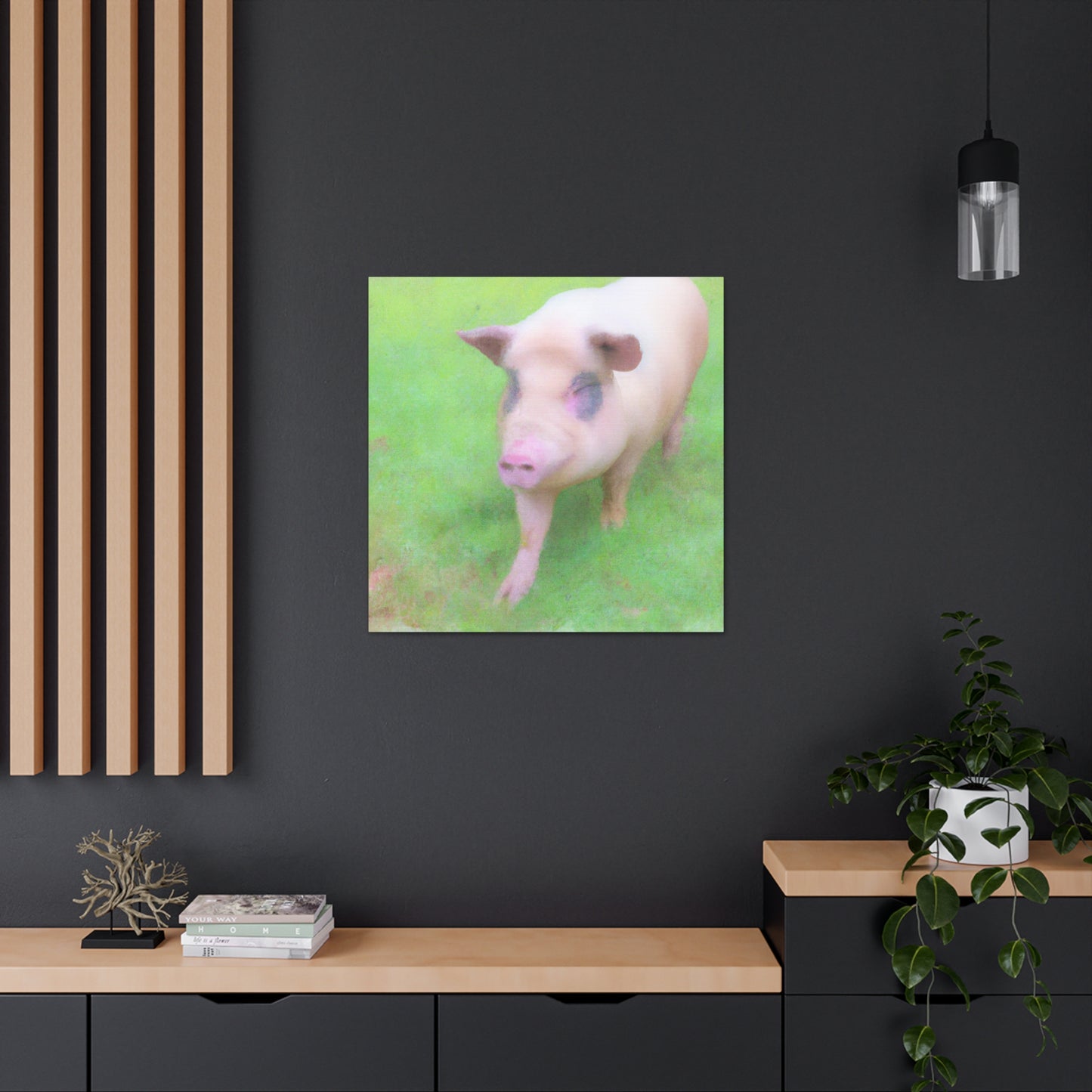 Pig With Pink Skin - Canvas