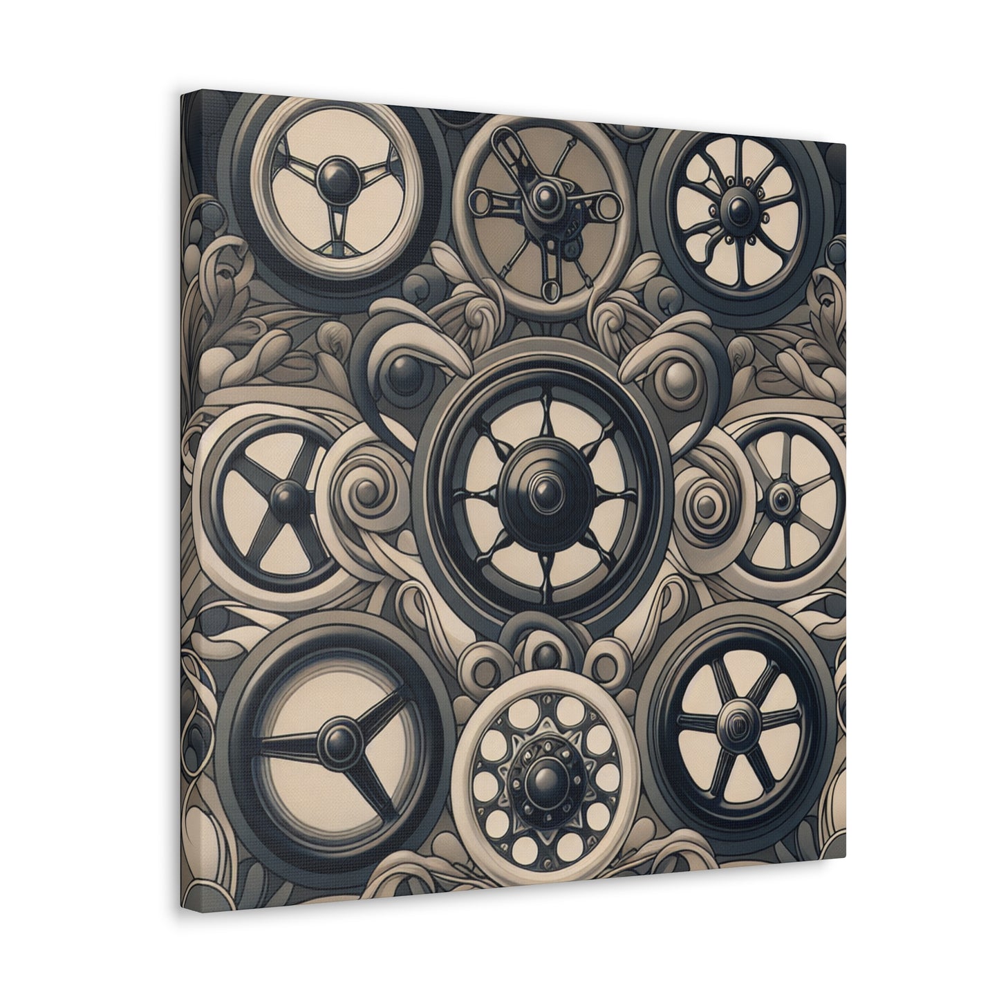 "Wheeling Elegance: Art Nouveau" - Canvas