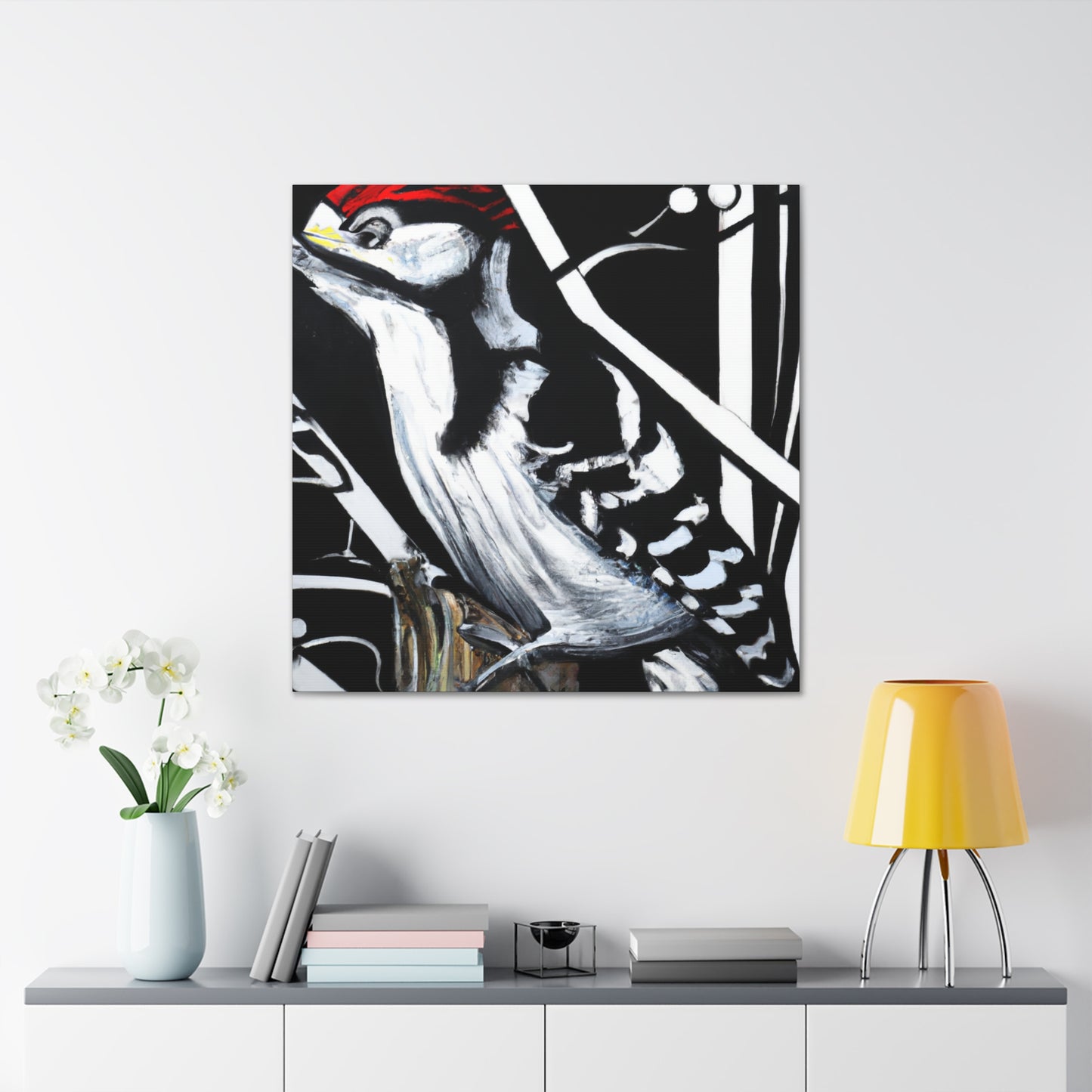 Downy Woodpecker Joy - Canvas