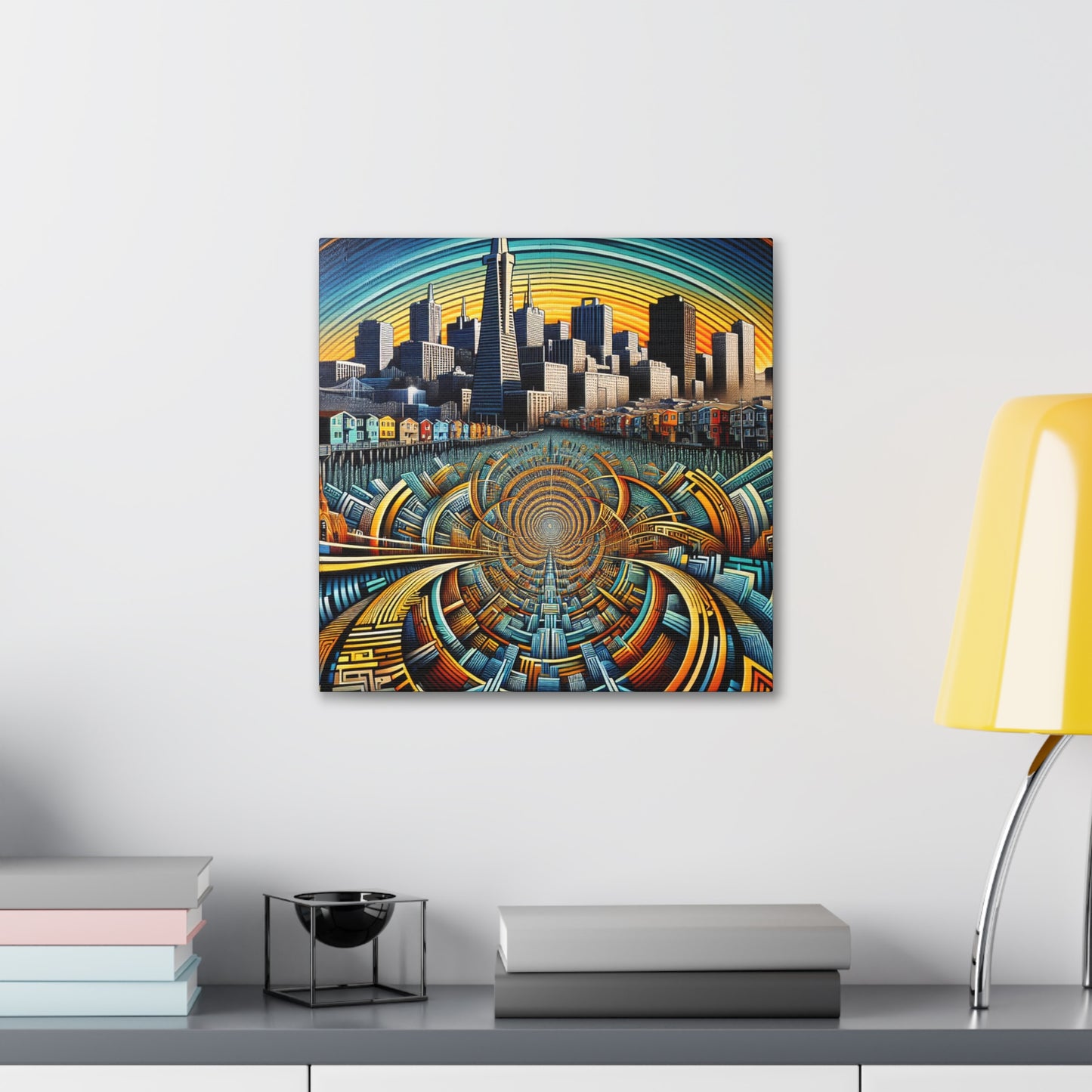 Golden City Silhouette - Canvas