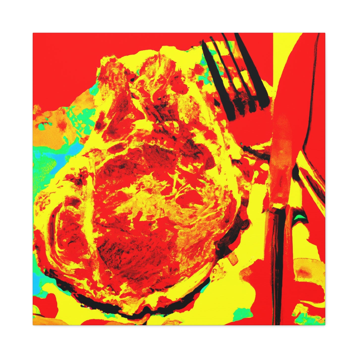 Steak Sizzles Pop Art - Canvas