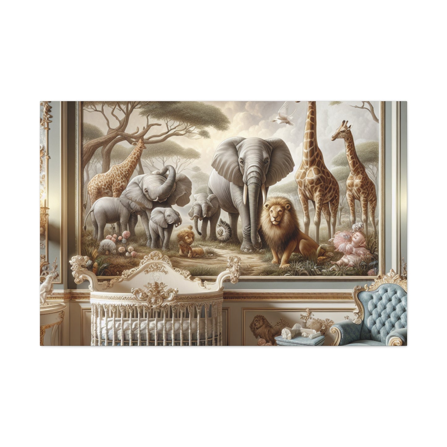 Safari Majesty in Rococo - Canvas